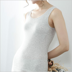 綿100% カップ付きタンクトップ