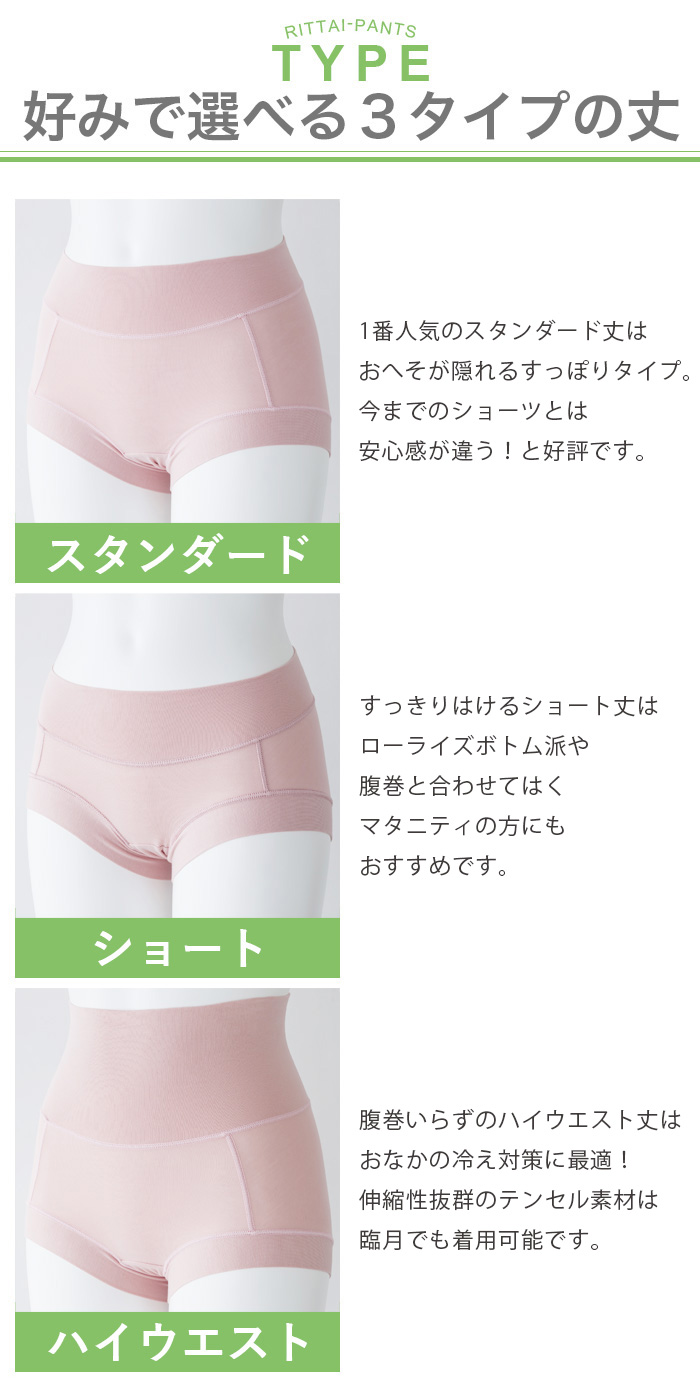 超立体ショーツ選べる3つの丈