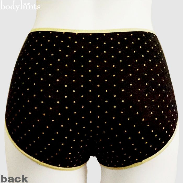 ジュニア・女児用 ウイング対応おなかポケット付星柄デザイン サニタリーショーツ（生理用パンツ）